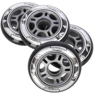 PU 84x24 82A Black Inline Skate Wheels (4 Pack)