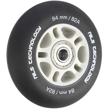 PU 84x24 82A Black Skate Wheels & ABEC-9 Bearings Set