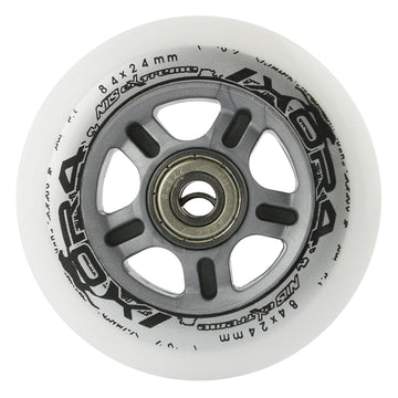 PU 84x24 White Wheels, 82A Hardness, 4 Pack