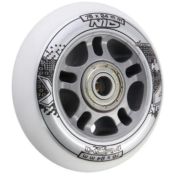 White PU 76x24 82A Wheels & ABEC-7 Bearings Set