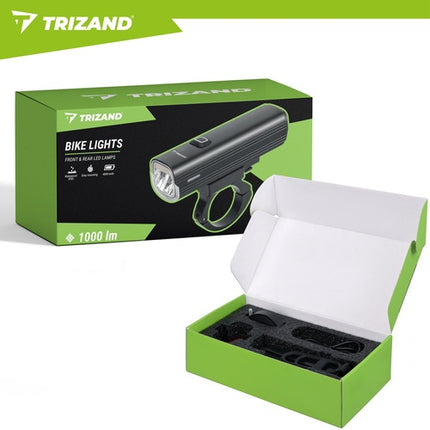 1000lm LED Bike Light Set, USB-C, 4800mAh Battery