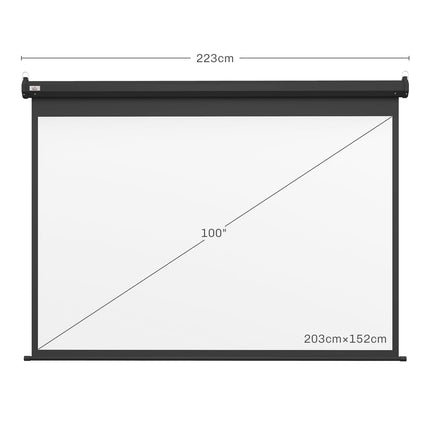 100-Inch Projector Screen, 4:3, 203x152 cm, Black