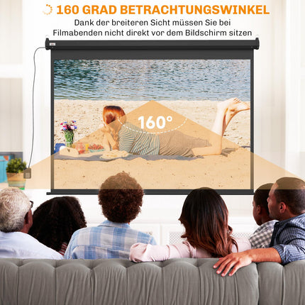 100-Inch Projector Screen, 4:3, 203x152 cm, Black