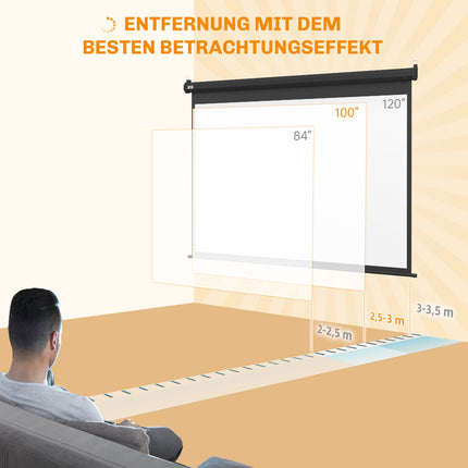 100-Inch Projector Screen, 4:3, 203x152 cm, Black