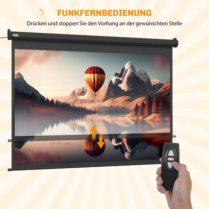 100-Inch Projector Screen, 4:3, 203x152 cm, Black