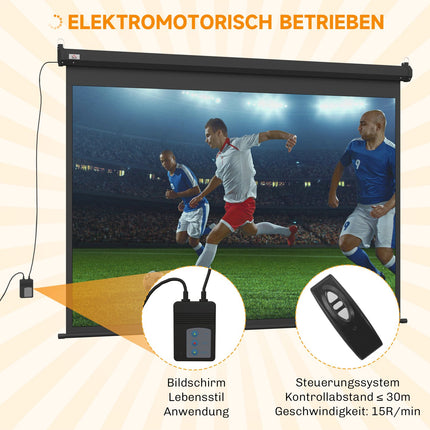 100-Inch Projector Screen, 4:3, 203x152 cm, Black