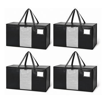 100L Black Storage Bags, Set of 4 – Waterproof, XXL Size
