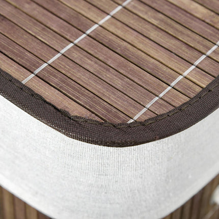 100L laundry basket - bamboo, cotton, 3 handles, washable