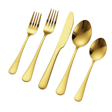 100-Piece Gold Stainless Steel Flatware Set for 20, Dishwasher Safe