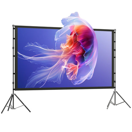 100" Projector Screen with Stand, 4K/8K, 16:9 Ratio