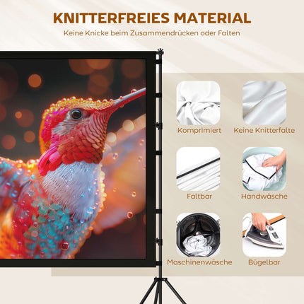 100" Projector Screen with Stand, 4K/8K, 16:9 Ratio
