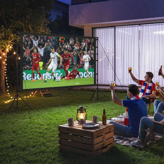 100" Projector Screen with Stand, 4K/8K, 16:9 Ratio