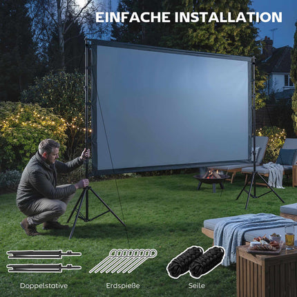 100" Projector Screen with Stand, 4K/8K, 16:9 Ratio