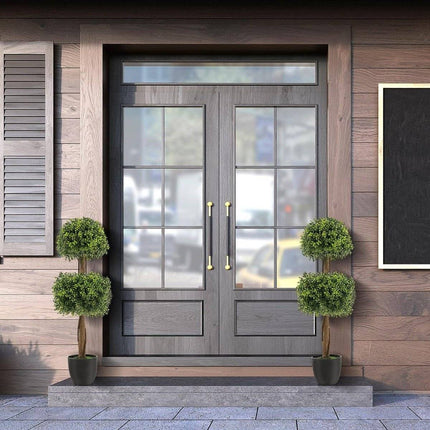 100 cm high artificial boxwood with 2 spherical leaf sections & cement-filled plastic pot
