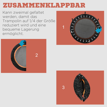 Fitness trampoline with adjustable handle - 102 cm, 100 kg limit