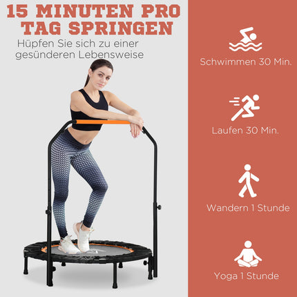 Fitness trampoline with adjustable handle - 102 cm, 100 kg limit