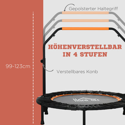 Fitness trampoline with adjustable handle - 102 cm, 100 kg limit