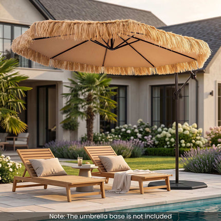 10 FT Brown Cantilever Umbrella with 12 Modes & Crank Lift