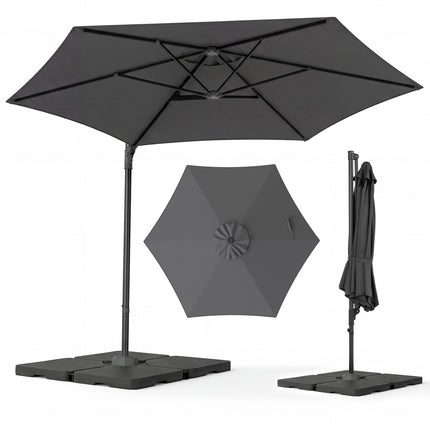10 Ft Cantilever Patio Umbrella – 360 Swivel, Vent