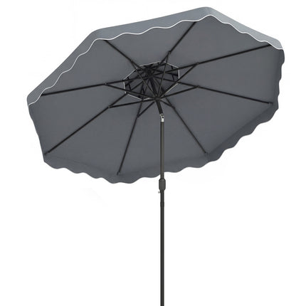 10 Ft Patio Umbrella, Push-Button Tilt, Crank, Gray
