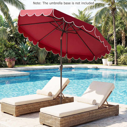 10 Ft Patio Umbrella With Crank and Push-Button Tilt, Red