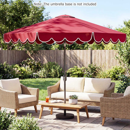10 Ft Patio Umbrella With Crank and Push-Button Tilt, Red