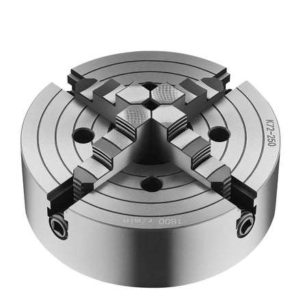 10-Inch 4-Jaw Lathe Chuck, Self-Centering, Reversible Jaws