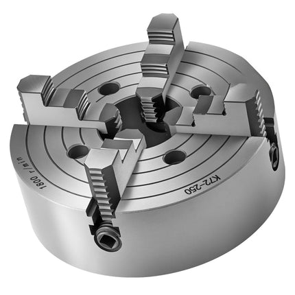 10-Inch 4-Jaw Lathe Chuck, Self-Centering, Reversible Jaws