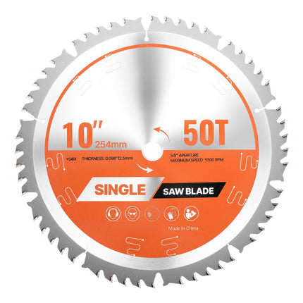 10-Inch Circular Saw Blade, 50T, 5/8 Arbor, Wood