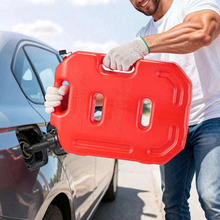 10L Gas Can With Spout and Lockable Bracket, Red