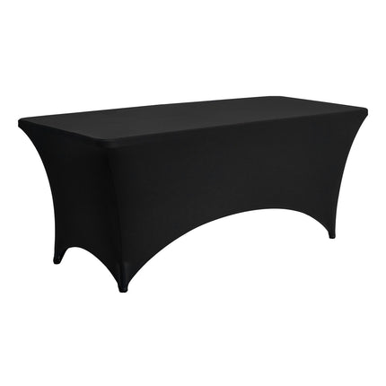 10-Pack 6ft Rectangular Fitted Spandex Tablecloths, Black