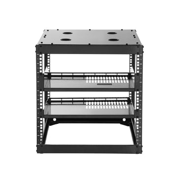 10U Open Frame Network Rack, 23 in Deep, Wall or Floor Mount