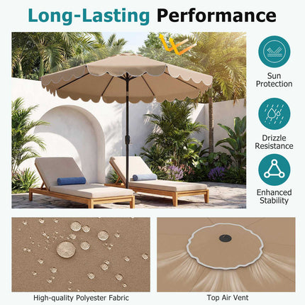 10 ft Patio Umbrella, Push-Button Tilt, Crank, Vented