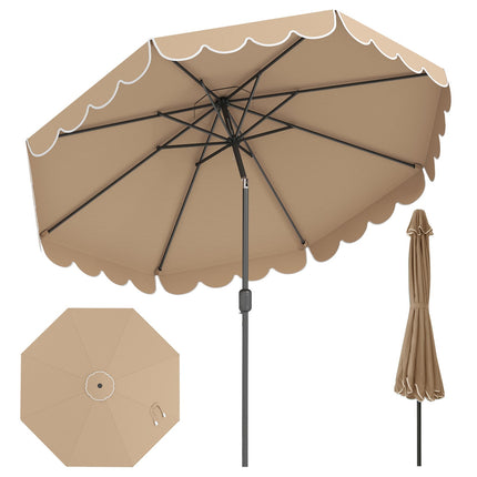 10 ft Patio Umbrella, Push-Button Tilt, Crank, Vented