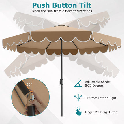 10 ft Patio Umbrella, Push-Button Tilt, Crank, Vented