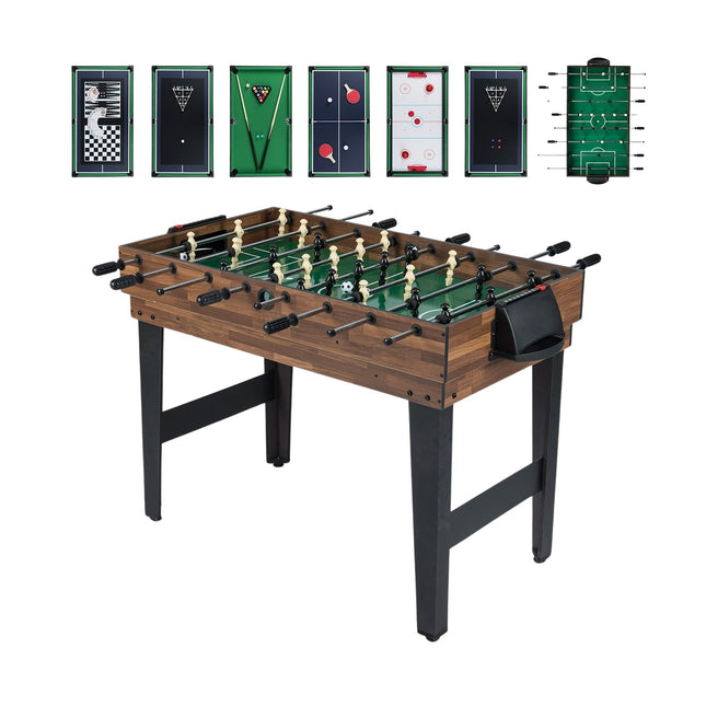 10-in-1 multi-speltafel: tafelvoetbal, airhockey, biljart