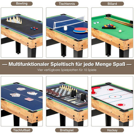 10-in-1 Multi-Game Table: Foosball, Hockey, Billiards