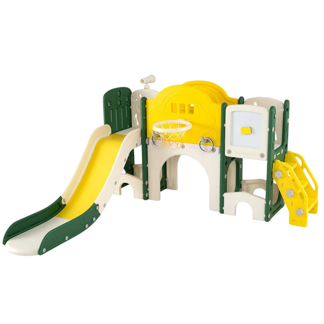 10-in-1 Toddler Slide Set with Basketball & Tunnel