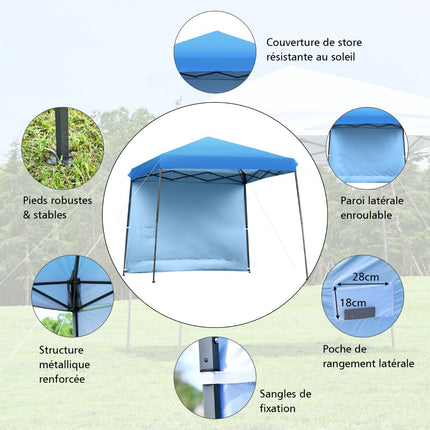 10x10 Pop Up Canopy Tent With Sidewall, Wheeled Bag