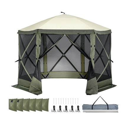 10x10 Pop-Up Screen Tent, 6-Sided, Mosquito Netting