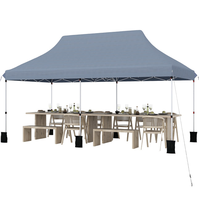 10x20 Pop-Up Canopy Tent, Adjustable Height, Carry Bag