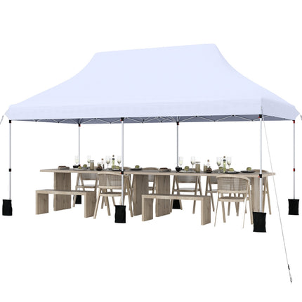 10x20 Pop Up Canopy Tent – Adjustable Height, Carry Bag, White
