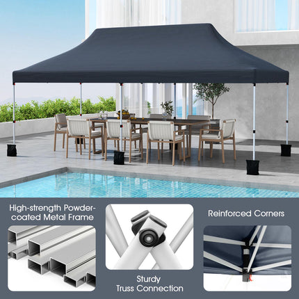 10x20 Pop-Up Canopy Tent, Water-Resistant, Carry Bag