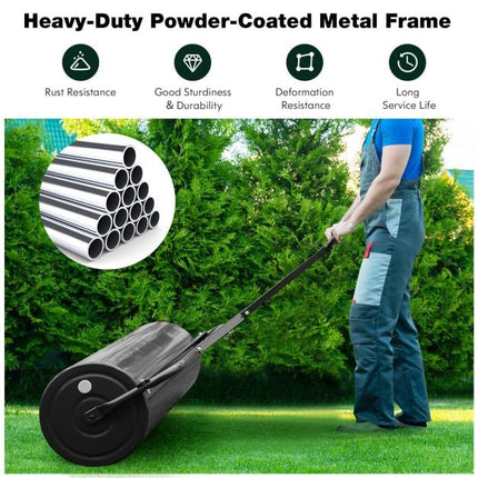 113L Fillable Push-Tow Lawn Roller, Powder-Coated Metal