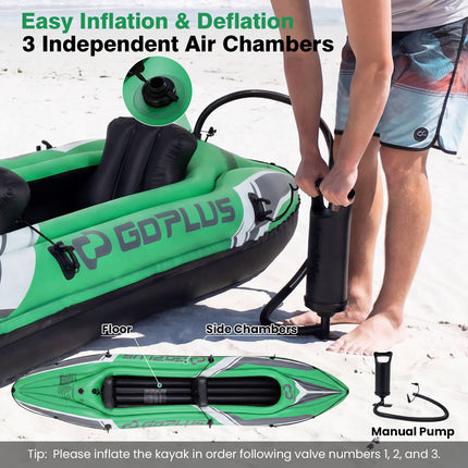 11.5 Ft Inflatable 2-Person Kayak with Aluminum Paddles