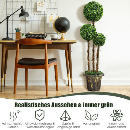 115 cm artificial plant with pot & 3 balls artificial tree, artificial decorative plant, green plants