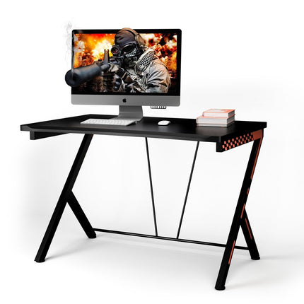116 cm gaming desk with ergonomic design 116 x 75 x 77 cm black