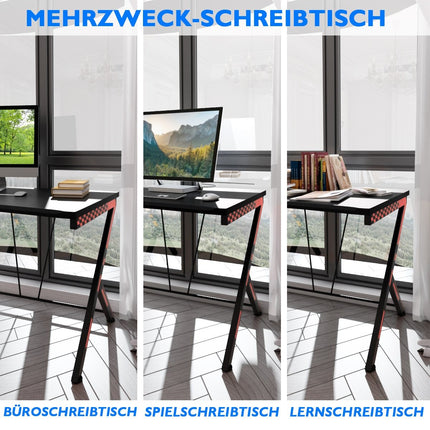 116 cm gaming desk with ergonomic design 116 x 75 x 77 cm black