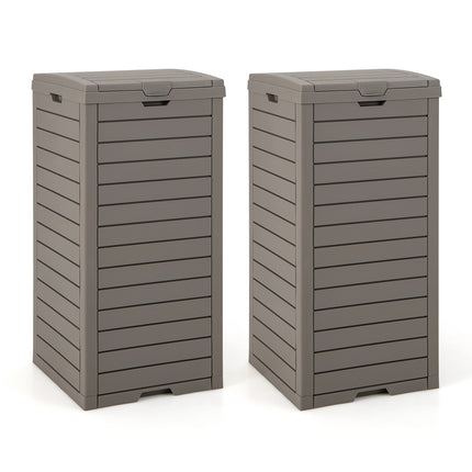 118L Outdoor Trash Can Set with Lid & Liquid Tray