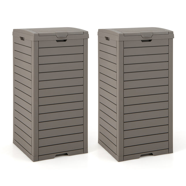 118L Outdoor Trash Can Set with Lid & Liquid Tray